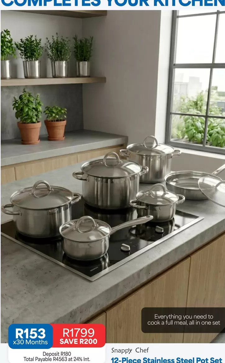 Total - 12-Piece Stainless Steel Pot Set