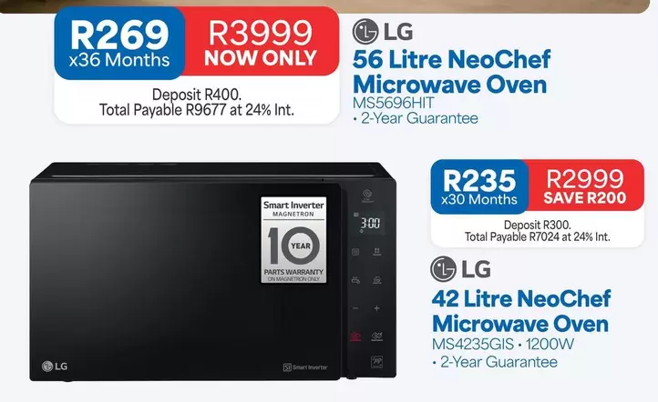 LG - 56 Litre NeoChef Microwave Oven MS5696HIT