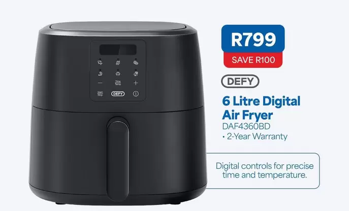 Defy - 6 Litre Digital Air Fryer DAF4360BD