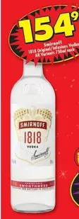 Smirnoff - 1818 Original/Infusion Vodka