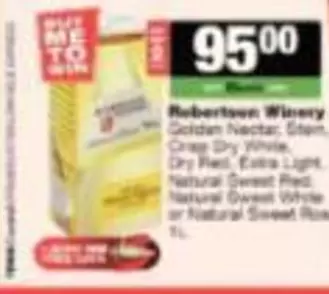 Robertson Winery - Golden Nectar, Stem, Crisp Dry White, Dry Red, Extra Light, Natural Sweet Red, Natural Sweet White or Natural Sweet Rose