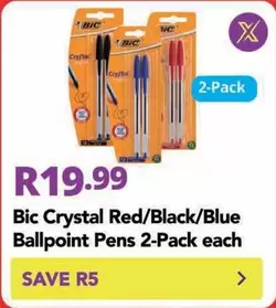 BIC - Crystal Red/Black/Blue Ballpoint Pens