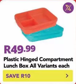 Plastic Hinged Compartment Lunch Box
