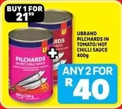 PILCHARDS IN TOMATO/HOT CHILLI SAUCE