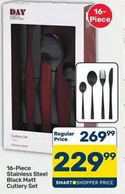 Everyday - 16-Piece Stainless Steel Black Matt Cutlery Set