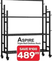 Triple Rail Clothes Rack