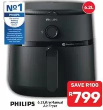 Philips - 6.2 Litre Manual Air Fryer