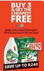 Ariel - Auto Liquid Detergent 2l/3l/Capsules 21/30 per pack