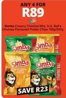 Simba - Creamy Cheddar/Mrs. H.S. Bali's Chutney Flavoured Potato Chips