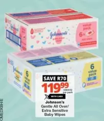 Johnson's - Gentle All Over/Extra Sensitive Baby Wipes