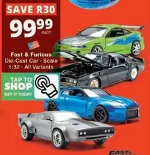 Today - Fast & Furious Die-Cast Car - Scale 1:32