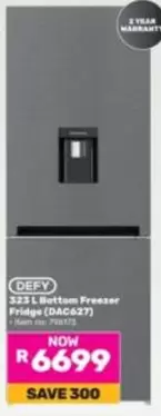 Defy - 323 L Bottom Freezer Fridge (DAC627)