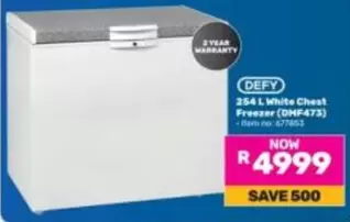 Defy - 254 L White Chest Freezer (DMF473)