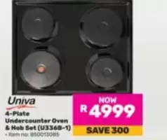 Univa - 4-Plate Undercounter Oven & Hob Set (U3368-1)