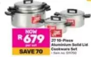10-Piece Aluminium Solid Lid Cookware Set