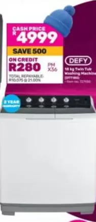 Defy - 10 kg Twin Tub Washing Machine