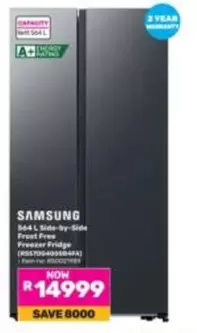 Samsung - 564 L Side-by-Side Front Free Freezer Fridge (RS710G4000BK)