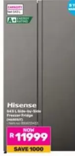 Hisense - 543 L Side-by-Side Freezer Fridge (HBM505SIT)