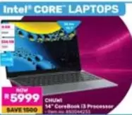 Intel CORE LAPTOPS 14" CoreBook i3 Processor