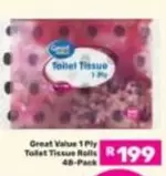 Great Value - Toilet Tissue 1 Ply