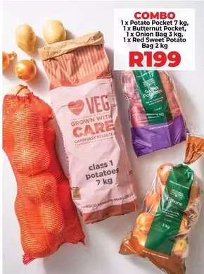 Potato Pocket, Butternut Onion, Red Sweet Potato