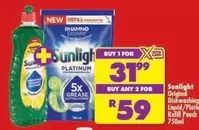 Sunlight - Original Dishwashing Liquid / Platinum Refill Pouch