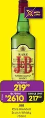 J&B - Rare Blended Scotch Whisky 750ml