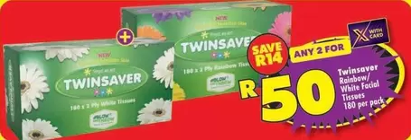 Twinsaver - Rainbow/White Facial Tissues