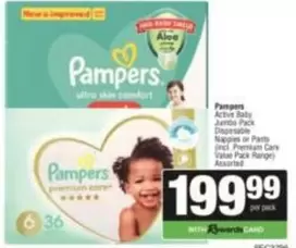 Pampers - Active Baby Jumbo Pack Disposable Nappies or Pants