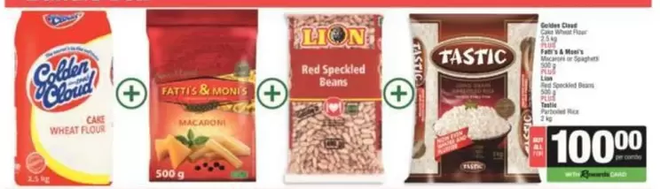 Lion - Golden Cloud Cake Wheat Flour, Fatts & Moin, Red Speckled Beans, Tastic Rice