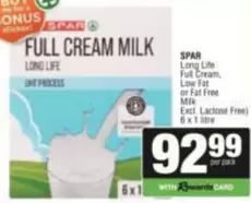 Spar - FULL CREAM MILK LONG LIFE UHT PROCESS