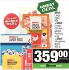 Spar - Large Eggs + Frozen Chicken Mixed Portions + Margarine Brick