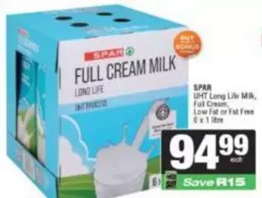 Spar - FULL CREAM MILK LONG LIFE