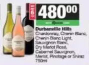 Durbanville Hills - Chardonnay, Chenin Blanc, Chenin Blanc Light, Sauvignon Blanc, Dry Merlot Rose, Cabernet Sauvignon, Merlot, Pinotage or Shiraz
