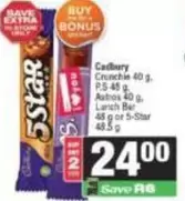 Cadbury - Crunchie, P.S., Astros, Lunch Bar or 5-Star