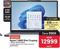 Lenovo - Ryzen 7 AMD Slim 3 Laptop B8K700NQSA