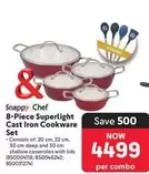 Chef - 8-Piece Superlight Cast Iron Cookware Set (8500004118; 8500046242; 8500031274)