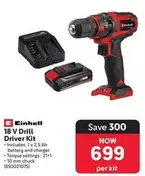 Einhell - 18 V Drill Driver Kit (850021075)