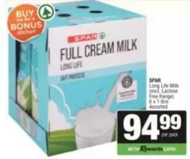 Spar - FULL CREAM MILK LONG LIFE