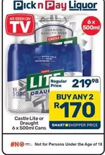 CASTLE - Castle Lite or Draught