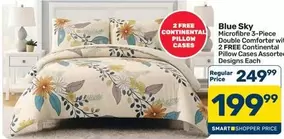 Microfibre 3-Piece Double Comforter with 2 FREE Continental Pillow Cases