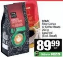 Spar - Filter Coffee or Coffee Beans