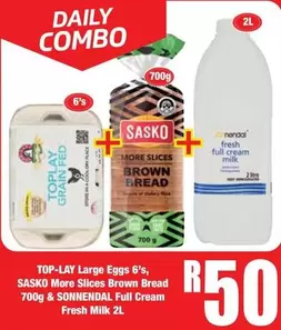 Daily - Eggs, Brown Bread, Full Cream Milk