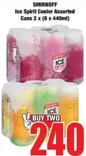 Smirnoff - Ice Spirit Cooler Assorted Cans 2 x (6 x 440ml)