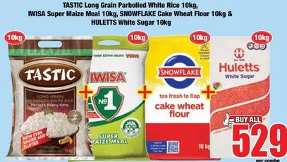 Tastic - Long Grain Parboiled White Rice, Super Maize Meal, Cake Wheat Flour, White Sugar
