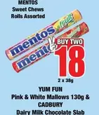 Mentos - Sweet Chews Rolls Assorted
