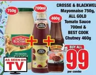 All Gold - Mayonnaise, Tomato Sauce & Chutney
