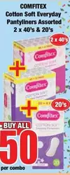 Comfitex - Cotton Soft Everyday Pantyliners Assorted