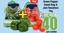 Green Pepper Count Bag & Jam Tomatoes