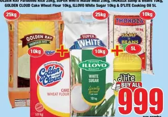 Golden Cloud - Parboiled Rice, Super White Maize Meal, Samp & Beans, Cake Wheat Flour, White Sugar, Cooking Oil